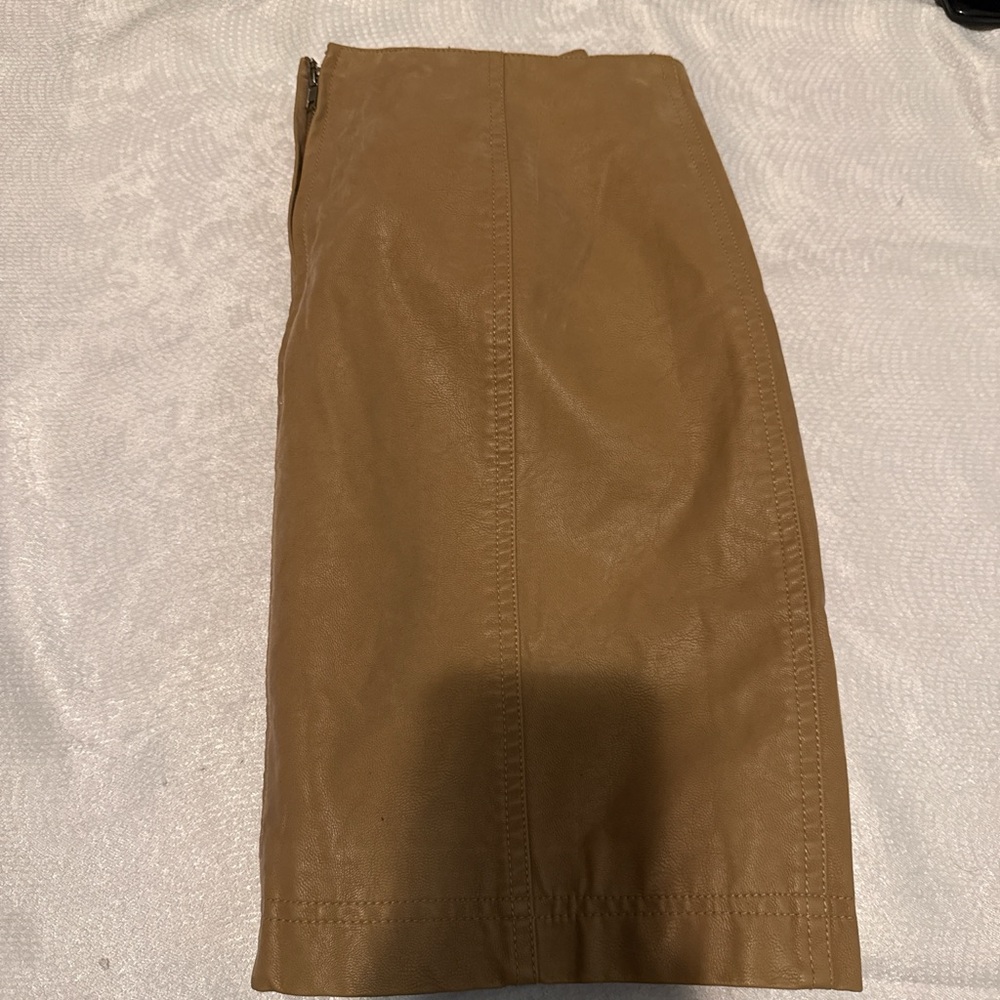 Free People Tan Mini Skirt - Picture 3 of 4